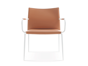 GAZZELLA - Tanned leather chair with armrests by ENRICO PELLIZZONI - view 2